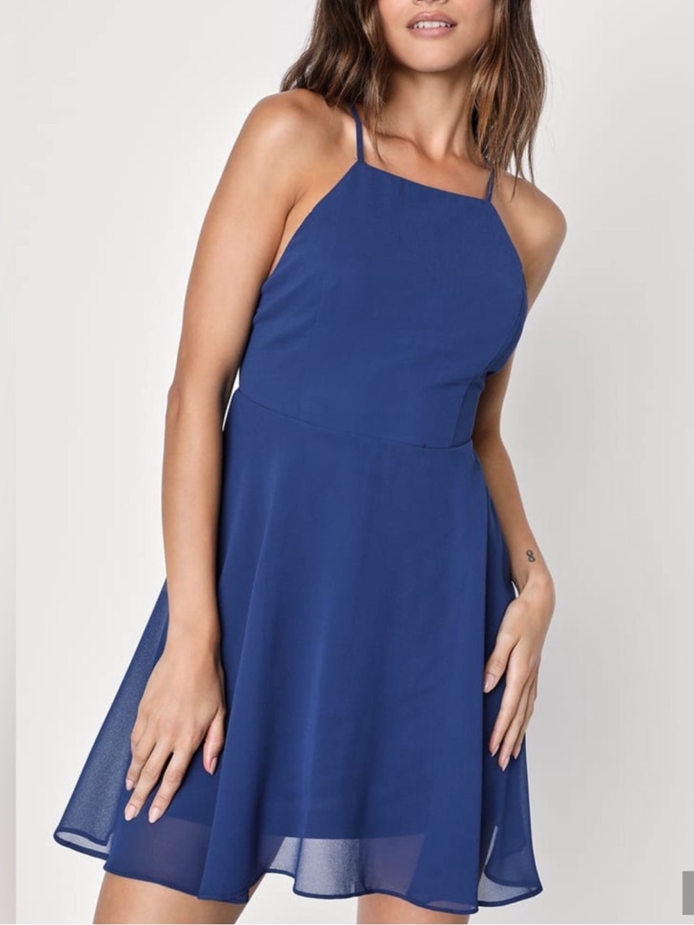 Silence + Noise Women’s Strappy Navy Blue A-Line Dress Size 10